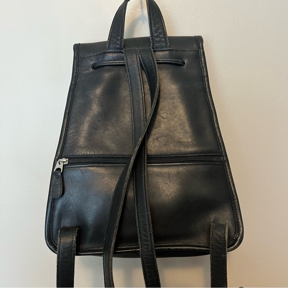 Coach vintage black leather 9960 drawstring flap turn lock silver hardware - Picture 3 of 9